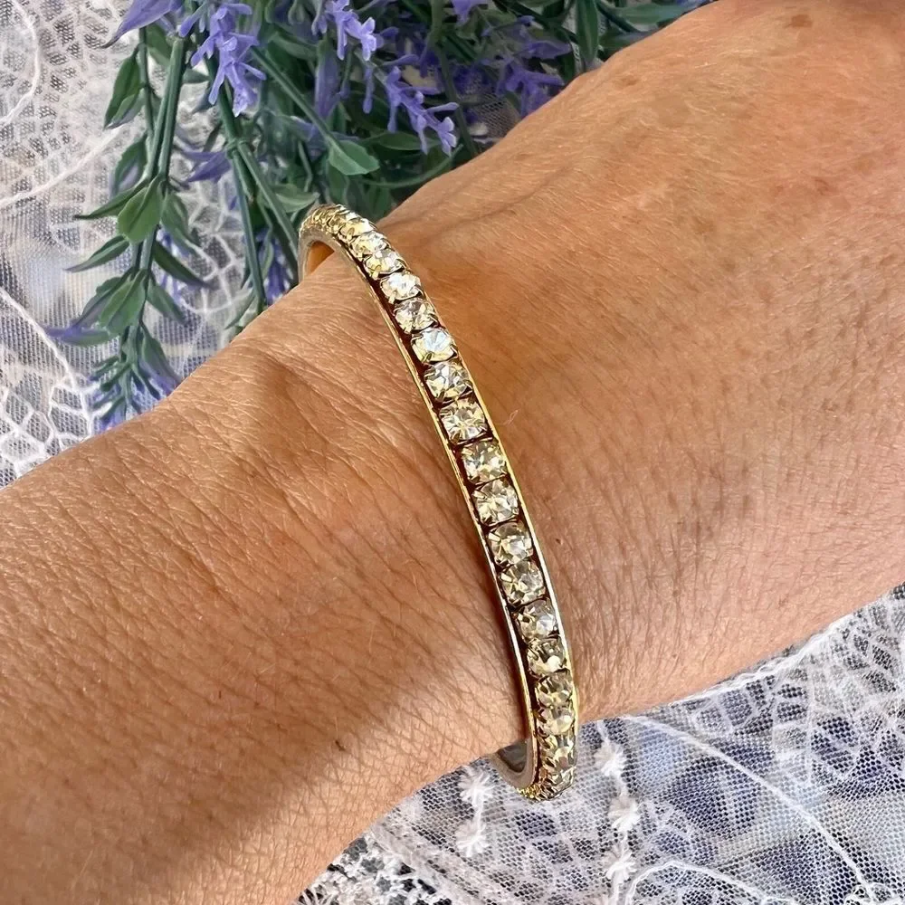 Cute Gold Rhinestone Bangle